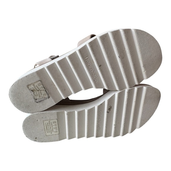 FRANCO SARTO Connolly Wedge Ivory Suede Jute Strappy Buckle Sandals Women’s 7 - Picture 10 of 10